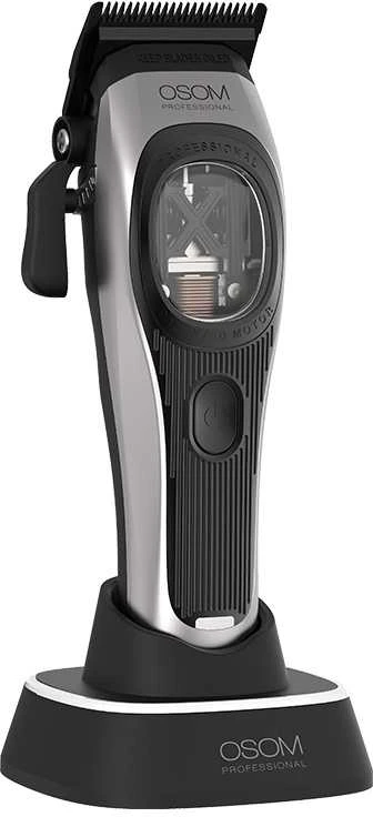 Profesionali plaukų kirpimo mašinėlė OSOM Professional PRIME Cordless Hair Clipper OSOMP01GR, pilkos spalvos