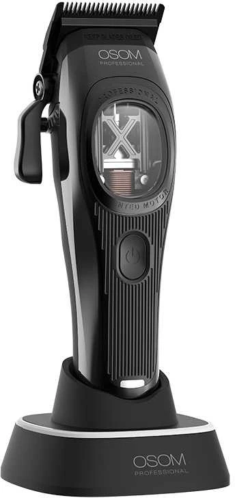 Profesionali plaukų kirpimo mašinėlė OSOM Professional PRIME Cordless Hair Clipper OSOMP01GBL, juodos spalvos
