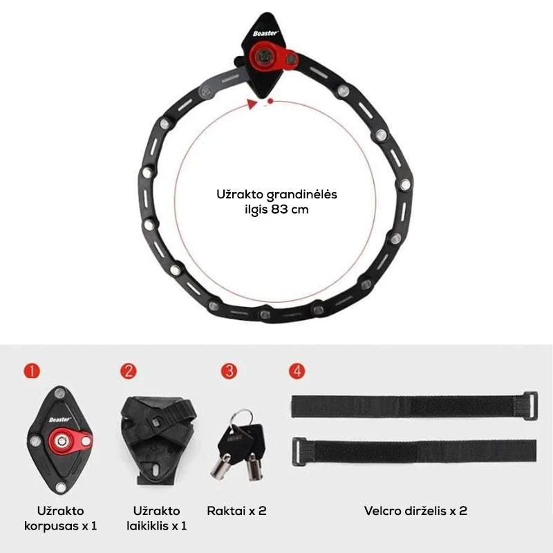Beaster Scooter Sulankstoma spyna Beaster BS310LC, skirta dviračiams ir paspirtukams