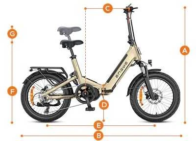 Sulankstomas elektrinis dviratis ENGWE, L20 3.0 PRO Gold, 250W