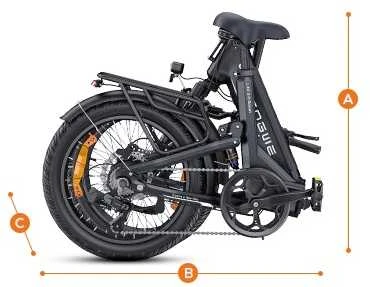 Sulankstomas elektrinis dviratis ENGWE, L20 3.0 Boost Juodas, 250W