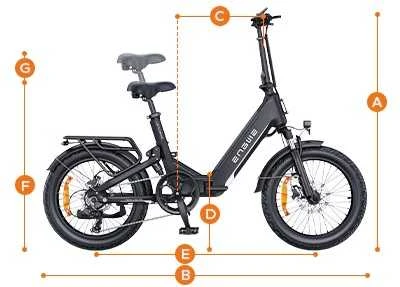 Sulankstomas elektrinis dviratis ENGWE, L20 3.0 Boost Juodas, 250W