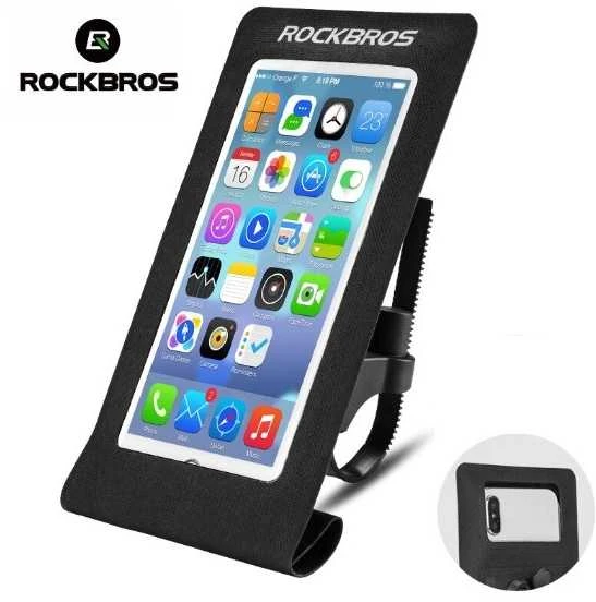 Telefono laikiklis RockBros AS009BK, liečiamas paviršius, su apsauga nuo vandens, juodas