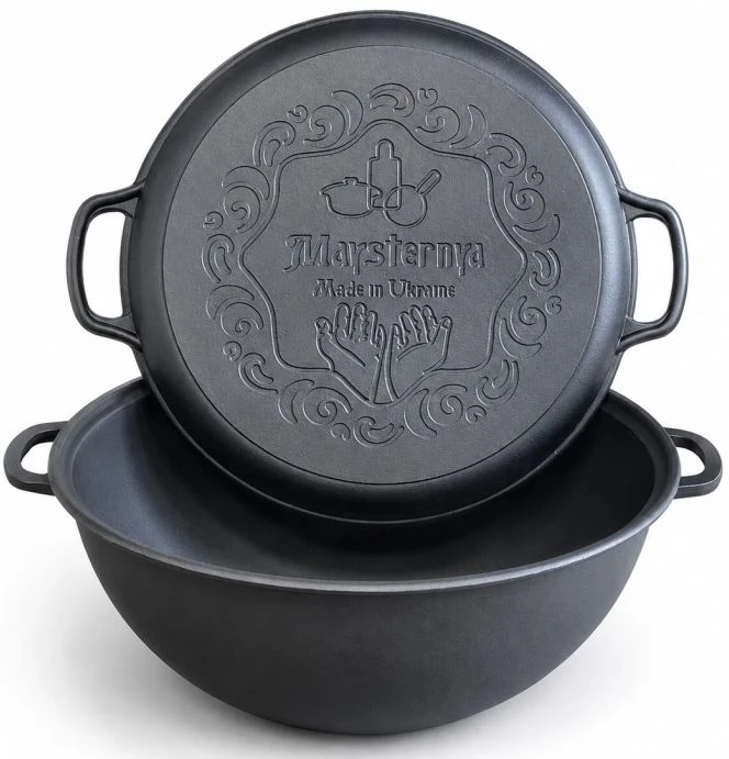 Maysternya KAZANAS WOK 18 l su ketaus dangčiu keptuvė