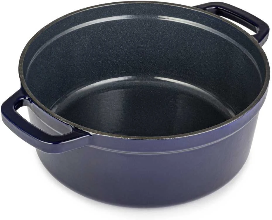 Apvalus emaliuotas ketaus puodas Zyle ZY01BLKI Ø27 cm, 5 l, mėlynas