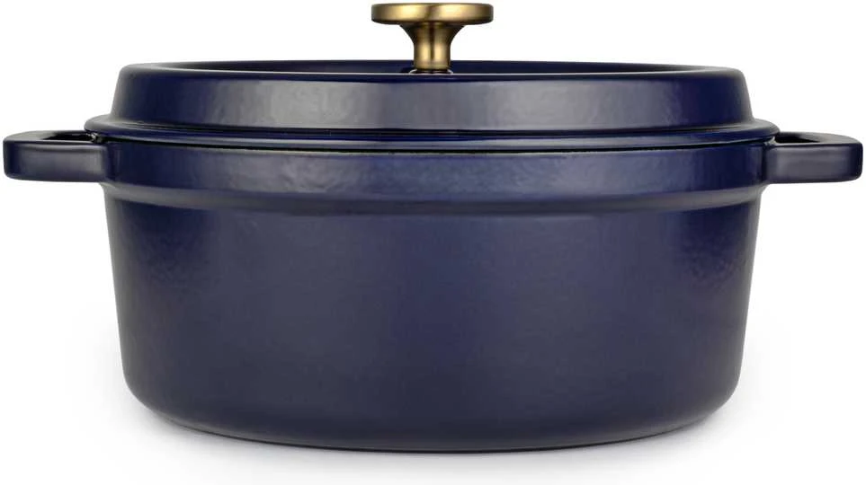 Apvalus emaliuotas ketaus puodas Zyle ZY01BLKI Ø27 cm, 5 l, mėlynas