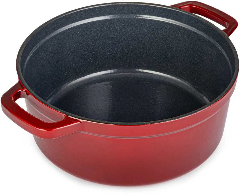 Apvalus emaliuotas ketaus puodas Zyle ZY01RKI Ø27 cm, 5 l, raudonas
