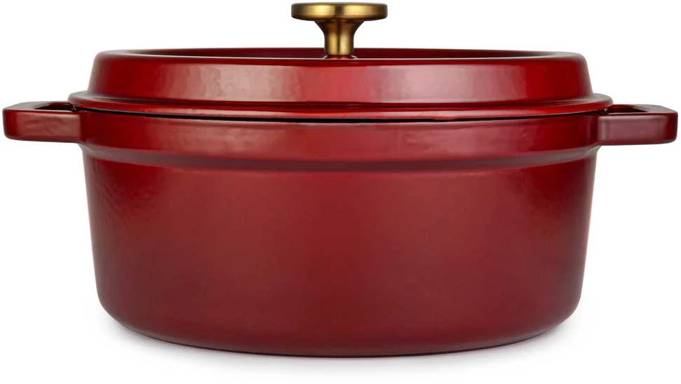 Apvalus emaliuotas ketaus puodas Zyle ZY01RKI Ø27 cm, 5 l, raudonas