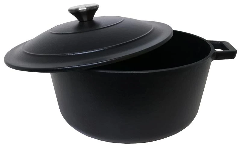 Apvalus emaliuotas ketaus puodas Zyle ZY026BKI, talpa 5,7 l, juodas