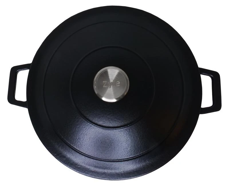 Apvalus emaliuotas ketaus puodas Zyle ZY026BKI, talpa 5,7 l, juodas