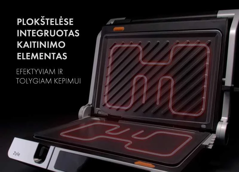 Elektrinis grilis Zyle ZY013EG, 2000 W, su temperatūros zondu