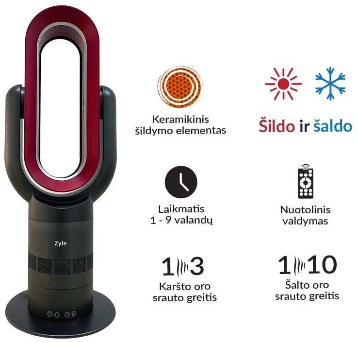 Drėkintuvas Elektrinis ventiliatorius - oro šildytuvas Zyle ZY090BF