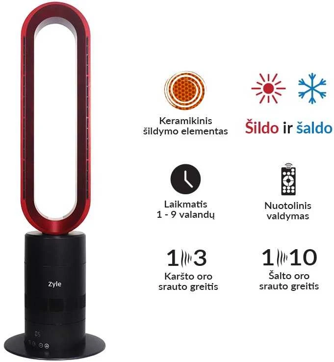 Drėkintuvas Elektrinis ventiliatorius - oro šildytuvas Zyle ZY011BF