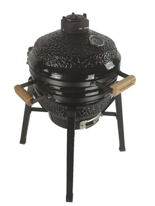 Kamado grilis su priedais Zyle 39,8 cm, Starter, ZY16KSBLSET, juodas