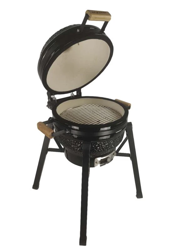 Kamado grilis su priedais Zyle 39,8 cm, Starter, ZY16KSBLSET, juodas