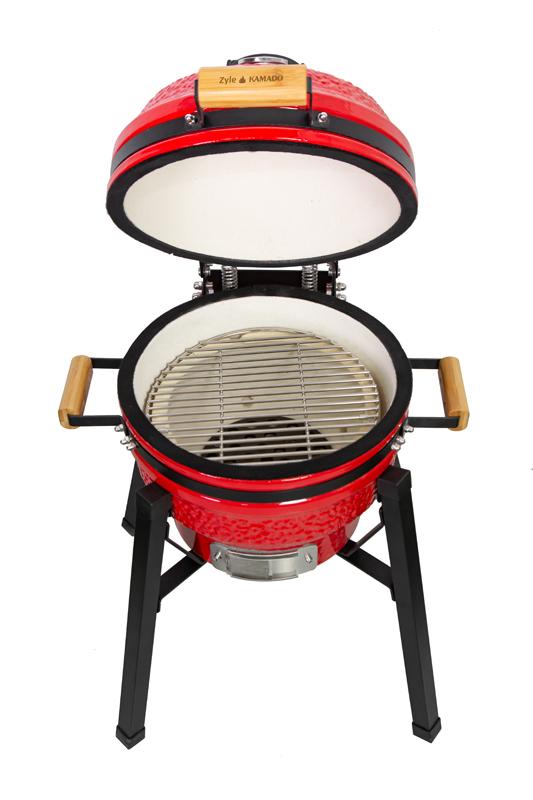 Kamado grilis su priedais Zyle 39,8 cm, Starter, ZY16KSRDSET, raudonas