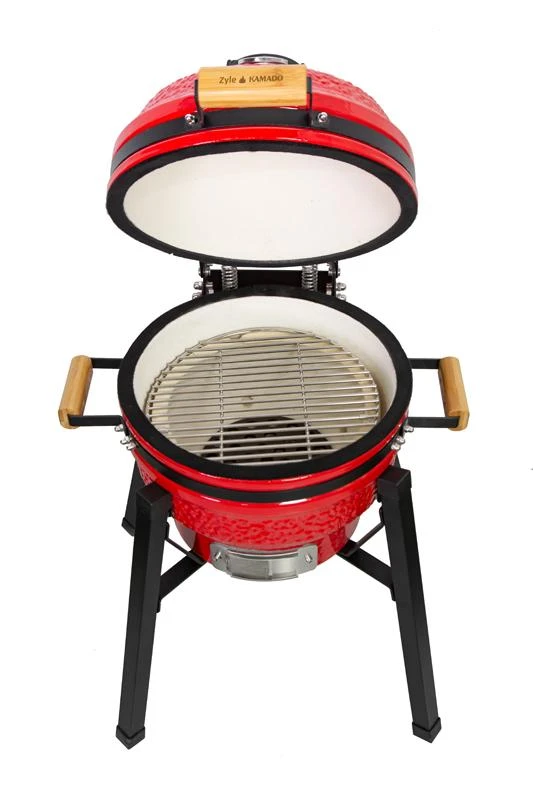 Kamado grilis su priedais Zyle 39,8 cm, Starter, ZY16KSRDSET, raudonas
