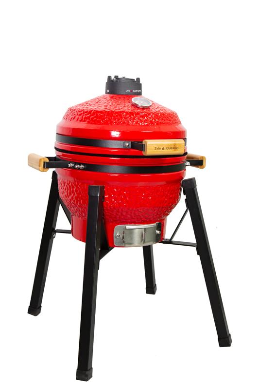 Kamado grilis su priedais Zyle 39,8 cm, Starter, ZY16KSRDSET, raudonas
