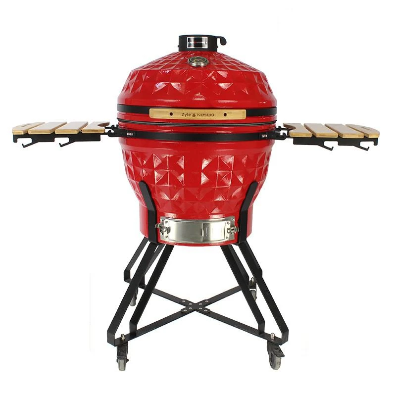 Kamado grilis su priedais Zyle 62 cm, X Large Diamond ZY24KSRDDISET, raudonas