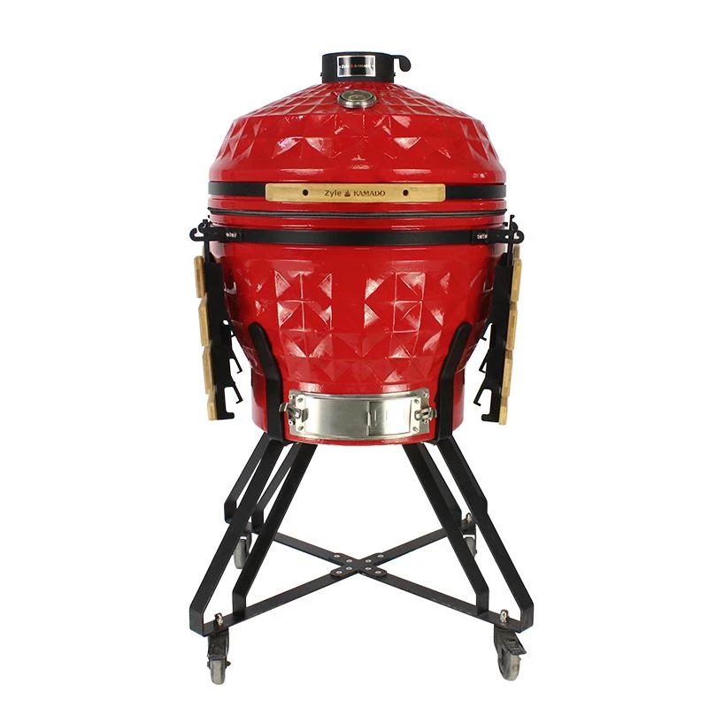Kamado grilis su priedais Zyle 62 cm, X Large Diamond ZY24KSRDDISET, raudonas