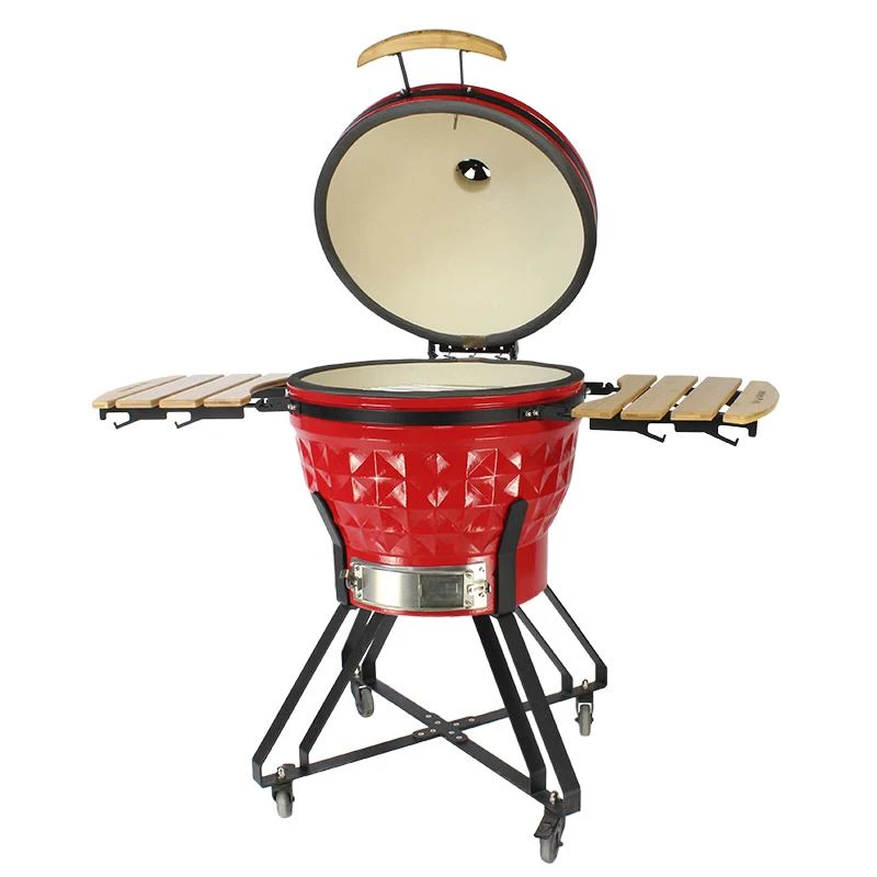 Kamado grilis su priedais Zyle 62 cm, X Large Diamond ZY24KSRDDISET, raudonas