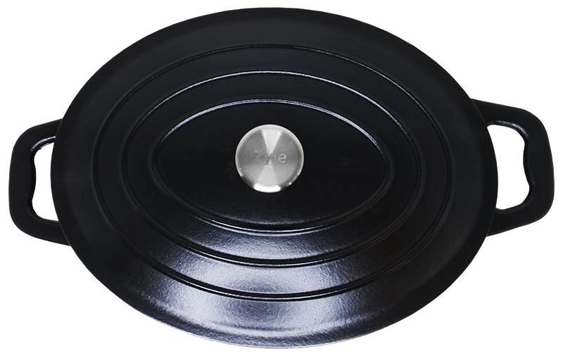 Ovalus emaliuotas ketaus puodas Zyle ZY036BKI, talpa 7,7 l, juodas