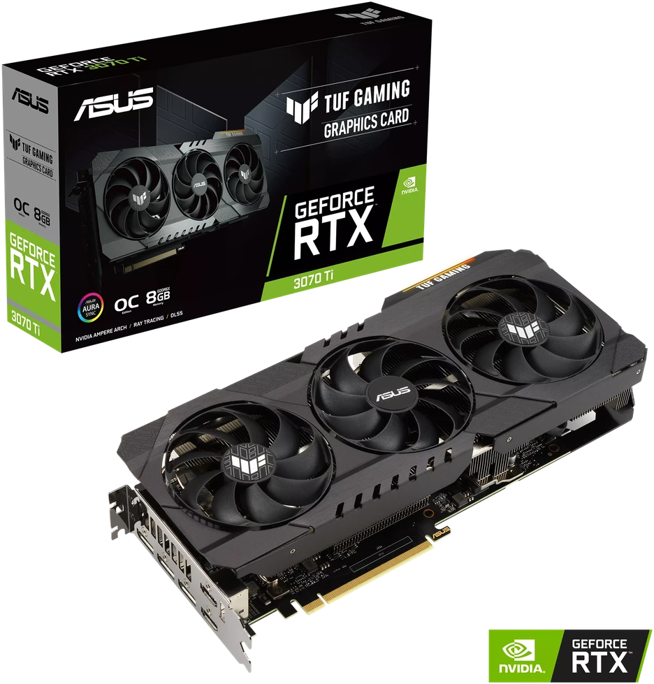 Vaizdo plokštė ASUS TUF-RTX3070TI-O8G-GAMING 8GB GDDR6X 2xHDMI 2.1 3xDP 1.4a