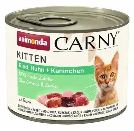 Animoda Animonda Carny kitten 200g jaunų kačių konservai su jautiena, vištiena ir triušiena