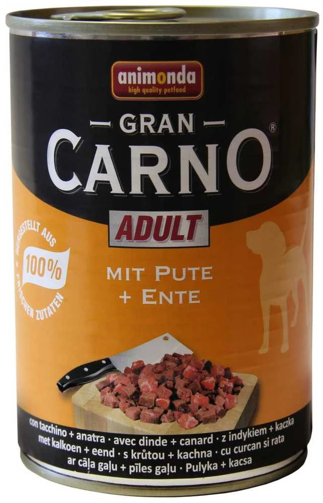 Animoda Animonda Grancarno adult 400g suaugusių šunų konservai su jautiena ir ančių širdelėmis