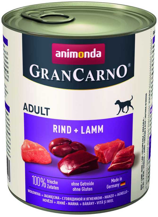 Animoda Animonda Grancarno adult 800g suaugusių šunų konservai su jautiena ir ėriena