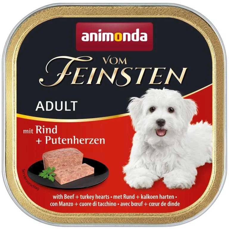 Animoda Animonda Vom feinsten classic 150g konservai šunims su jautiena ir kalakutų širdimis