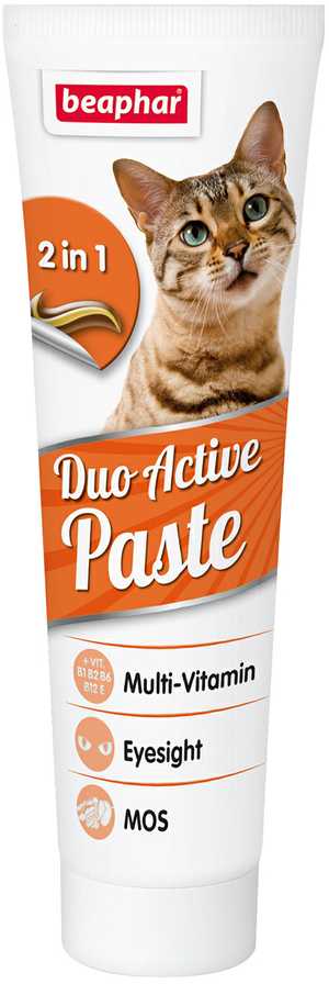 Beaphar Duo-Active cat paste 100g multivitamininė BIO-MOS pasta katėms