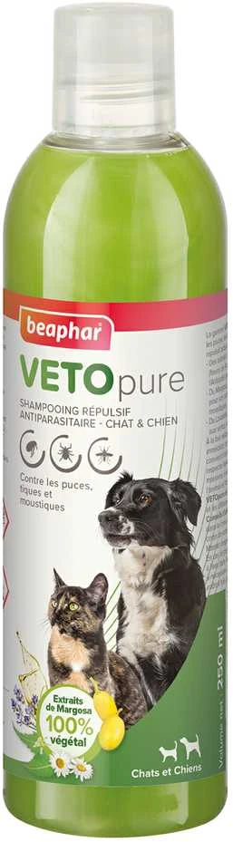 VETO  Pure antiparazitinis šampūnas šunims ir katėms nuo blusų, erkių, vabzdžių, 250 ml