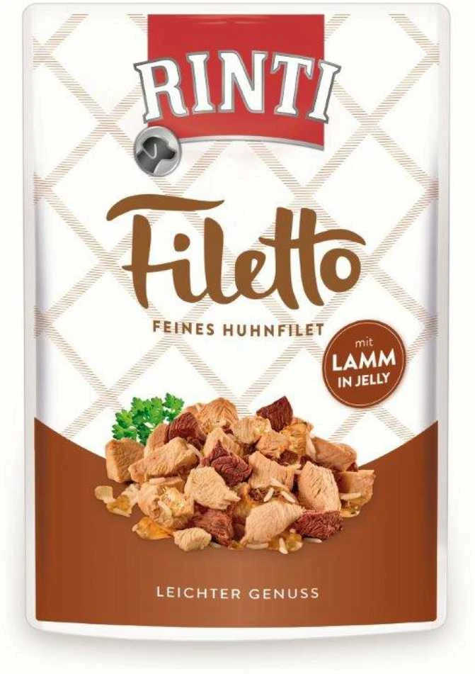 FINNERN GmbH end Co. KG Rinti Filetto šunų konservai su vištiena ir ėriena 100 g, maišelyje