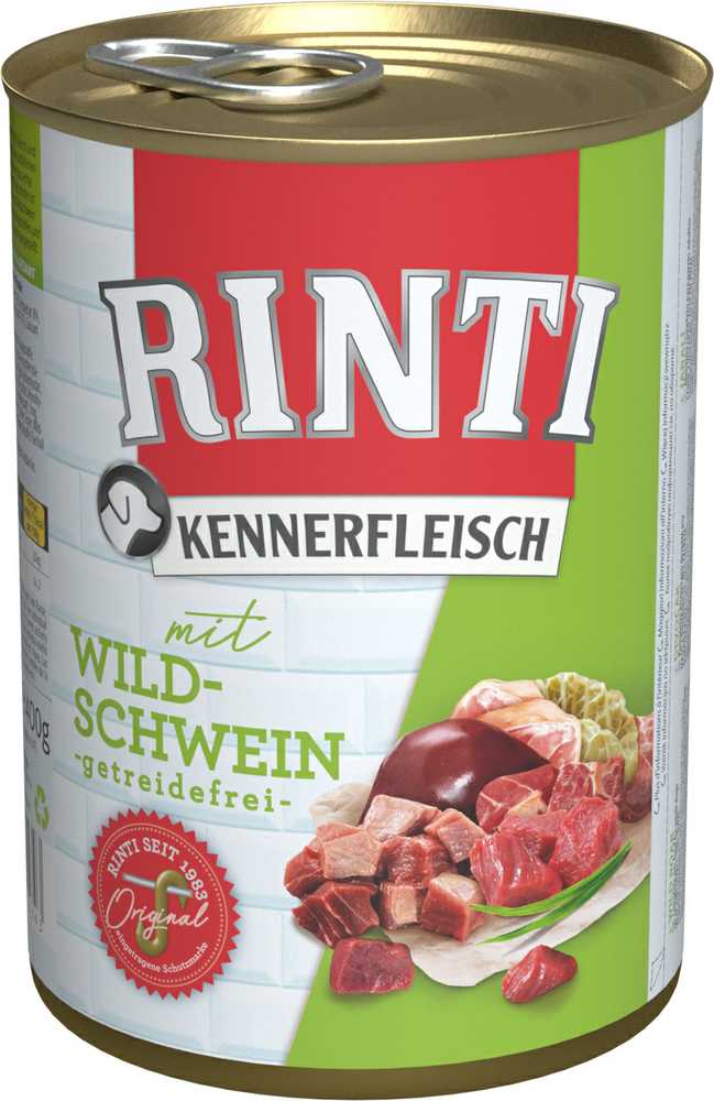 FINNERN GmbH end Co. KG Rinti Kennerfleisch suaugusių šunų konservuotas pašaras su šerniena, 400g