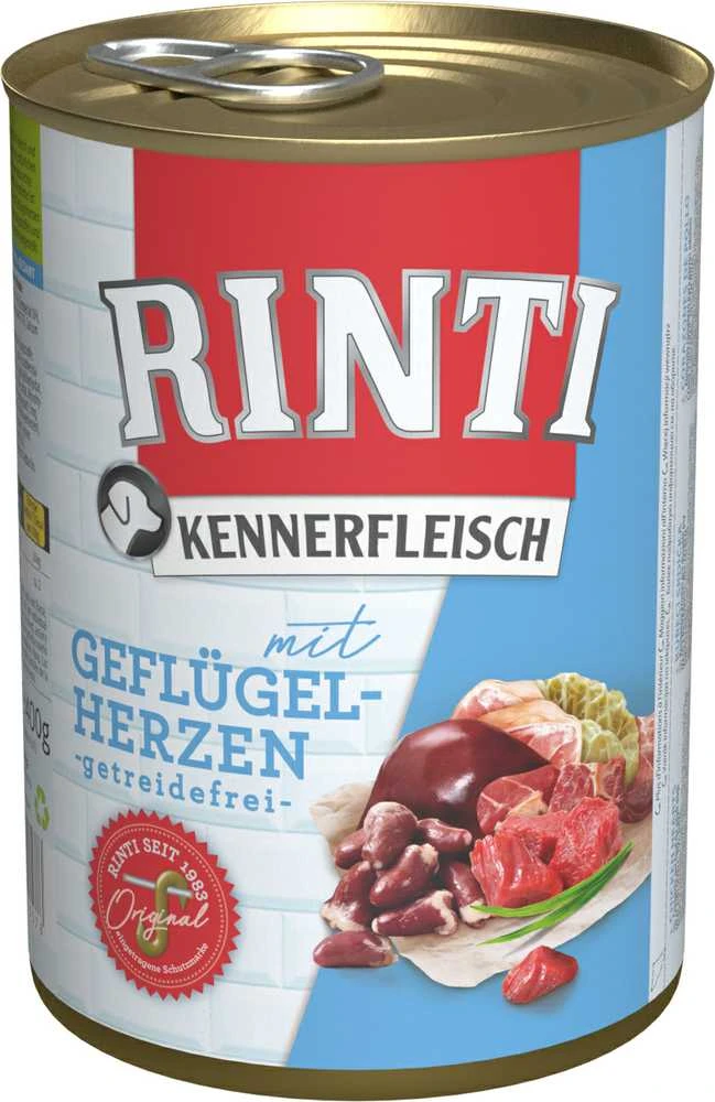 FINNERN GmbH end Co. KG Rinti Kennerfleisch suaugusių šunų konservuotas pašaras su vištų širdelėmis, 400g