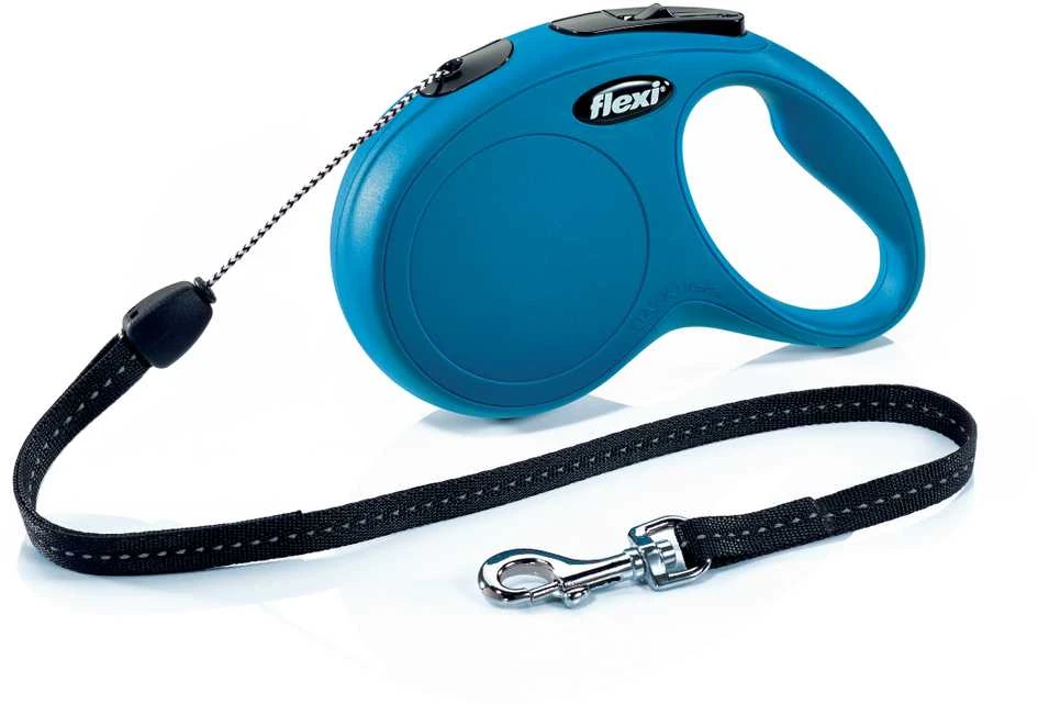 Flexi New Classic S pavadėlis šunims iki 12kg virvinis 8m mėlynos spalvos