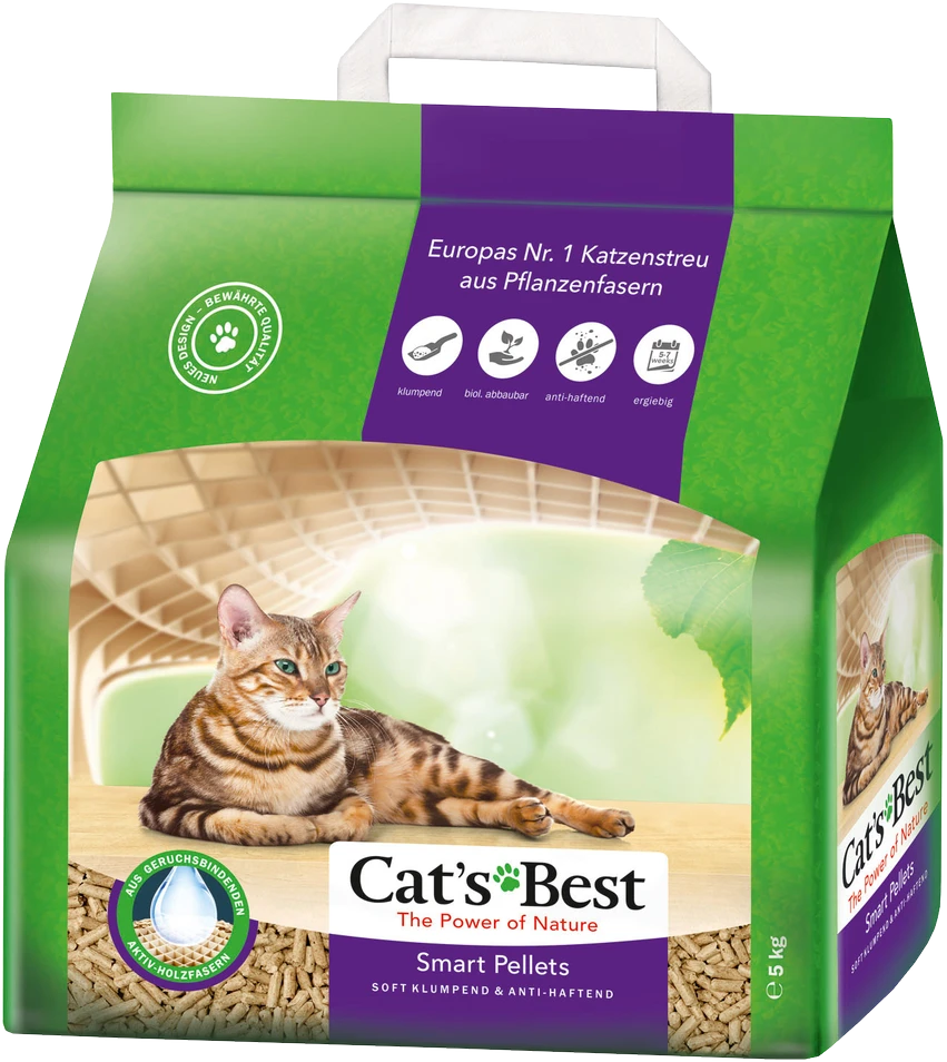 Cat's Best Smart Pellets granuliuotas natūralus pjuveninis kraikas 10L ilgaplaukėms katėms
