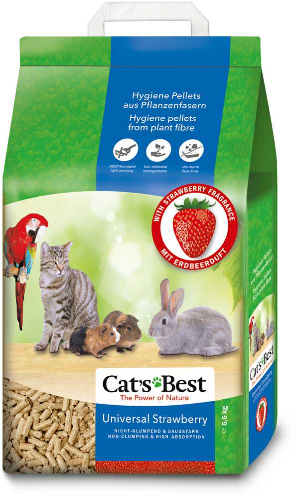 JRS Petcare GmbH and Co. KG Cats Best Universal Strawberry 10 L granuliuotas natūralus pjuv kraikas