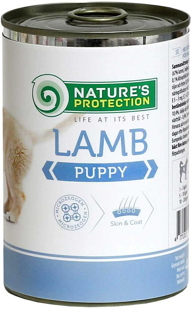 Lovely Hunter NATURE'S PROTECTION jaunų šunų konservuotas pašaras su ėriena, 400g