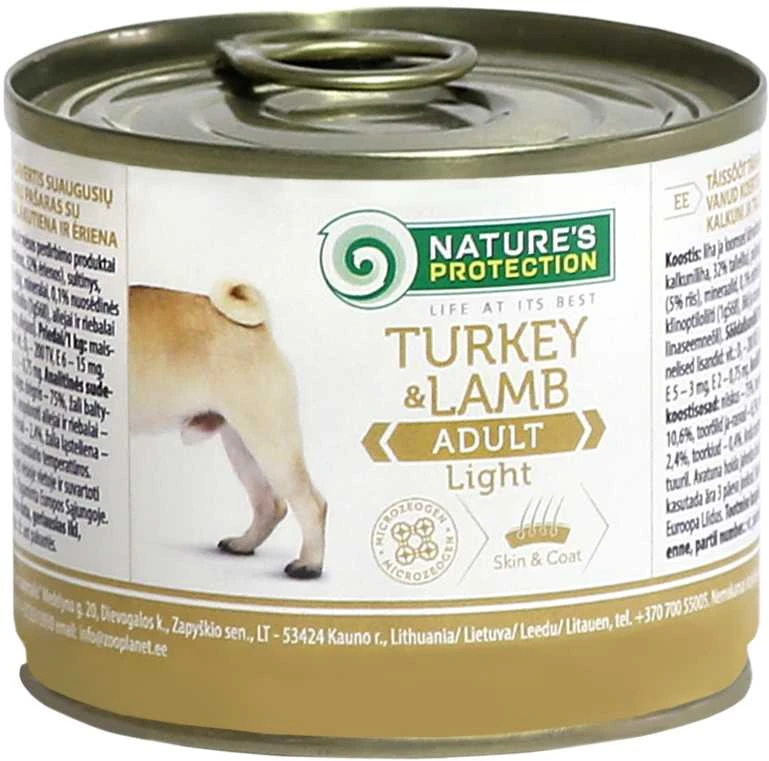 Natures Protection Lovely Hunter NP Dog Adult Light kalakutiena&ėriena 200g konservuotas pašaras šunims