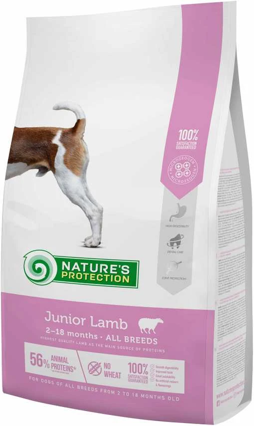 Nature's Protection Junior ėriena 2kg, visų veislių jaunų šunų sausas pašaras su ėriena
