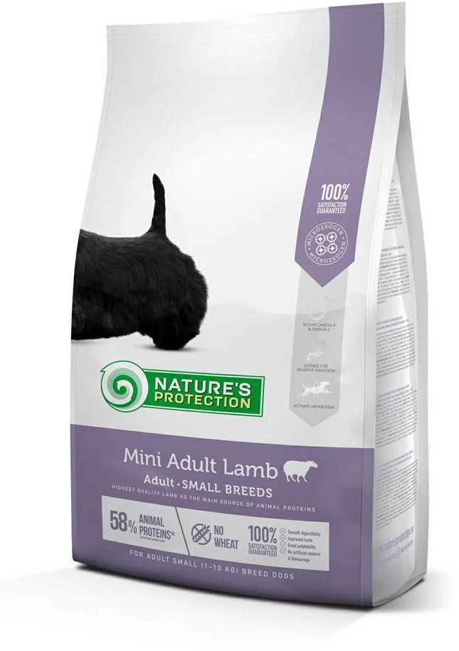 Nature's Protection Mini Adult ėriena Small breed dog 2kg, mažų veislių suaugusių šunų sausas pašaras su ėriena