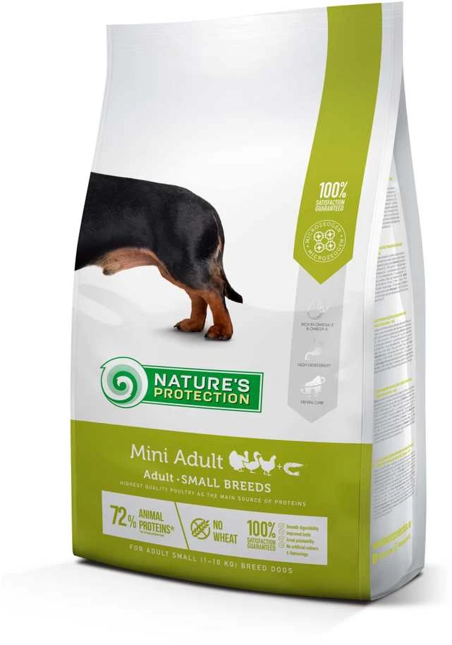Nature's Protection Mini Adult paukštiena su kriliu Small breed dog 2kg, suaugusių mažų veislių šunų sausas pašaras su paukštiena ir kriliu