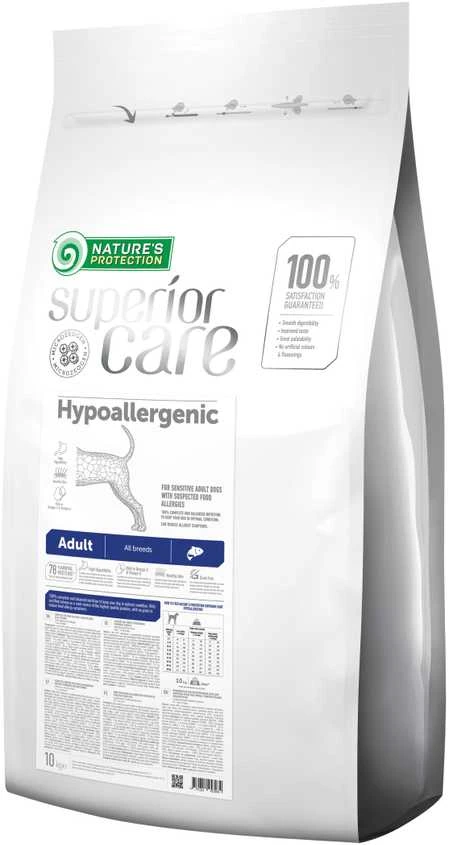 Nature's Protection Superior Care Hypoallergenic begrūdis su lašiša Adult All Breeds 10 kg, suaugusių visų veislių jautrią virškinimo sistemą turinčių šunų sausas begrūdis pašaras su lašiša