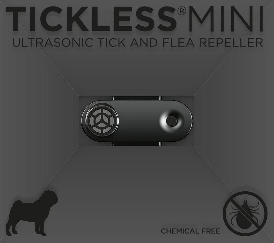 TickLess MINI Dog ultragarsinis šunų pakabukas nuo erkių ir blusų, juodos sp.