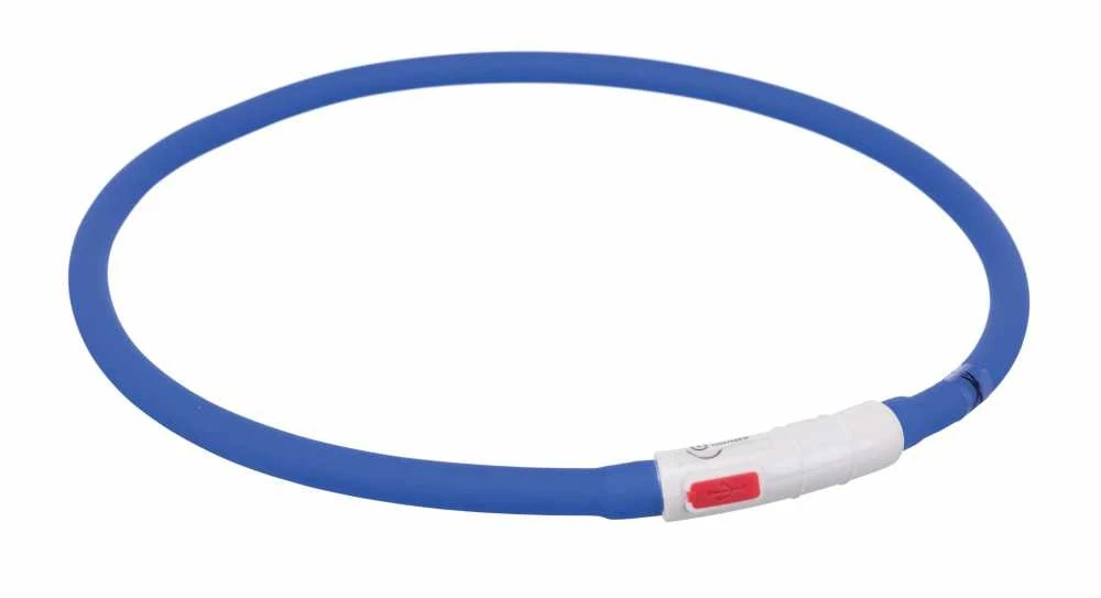 TRIXIE LED antkaklis USB, silikonas, XS-XL 70cm/10mm, mėlynas