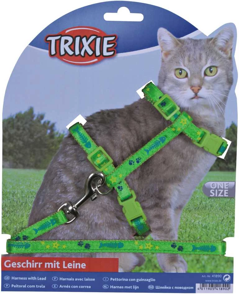 Trixie Komplektas katei nailoninis su petnešom,22-36 cm/10mm, 1,20m