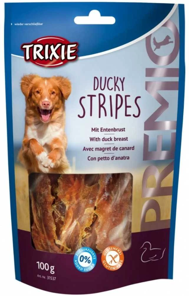 Trixie PREMIO Ducky Stripes šunų skanėstai antienos juostelės 100g