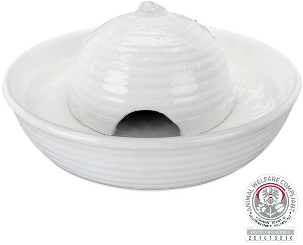 TRIXIE Vital Flow mini gyvūnų augintinių automatinė girdykla, keramikinė, baltos sp., 0,8 l/ø 24 × 10 cm